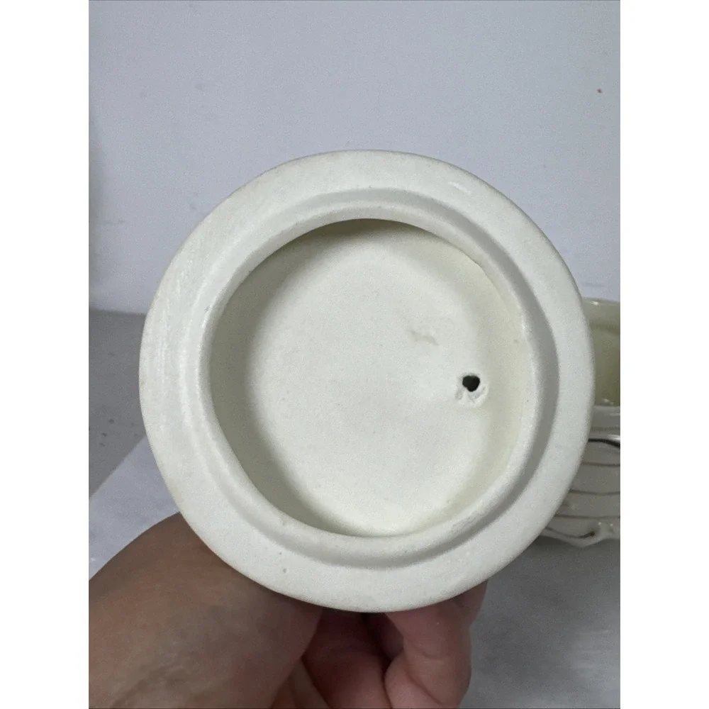 Vintage Porcelain Vanity Trinket Box with Mirror